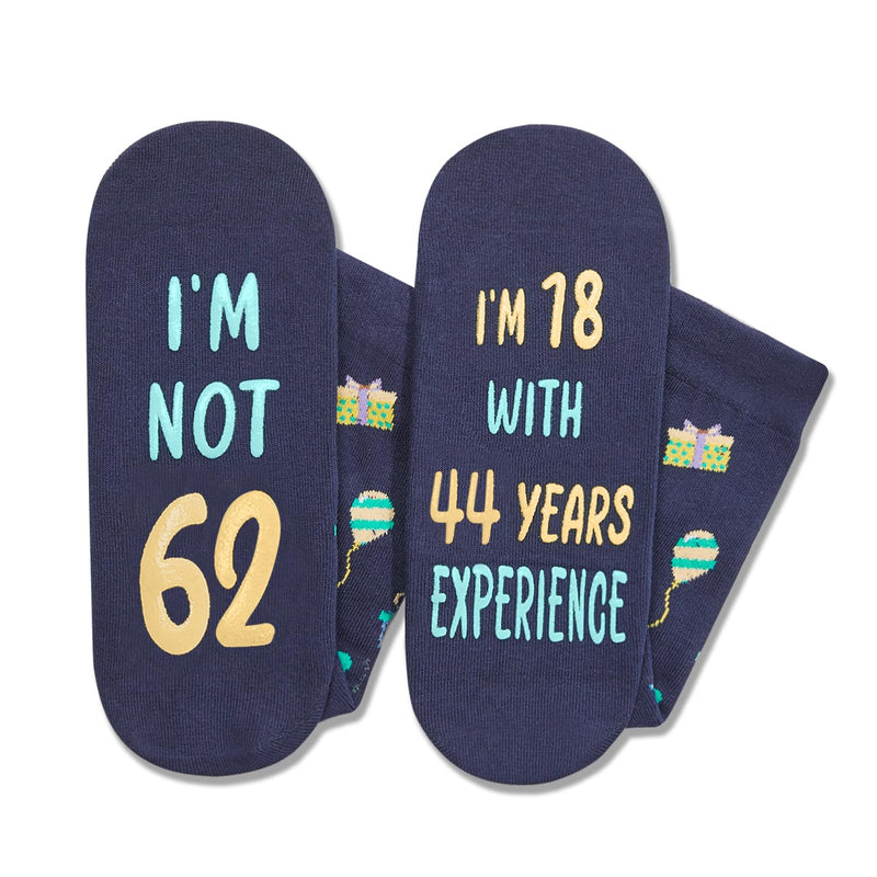 62nd Years Old Birthday Gifts for Men - Socks for 62 Year Olds, Gift Ideas for 62 Year Old Man Woman, 62nd Birthday Socks