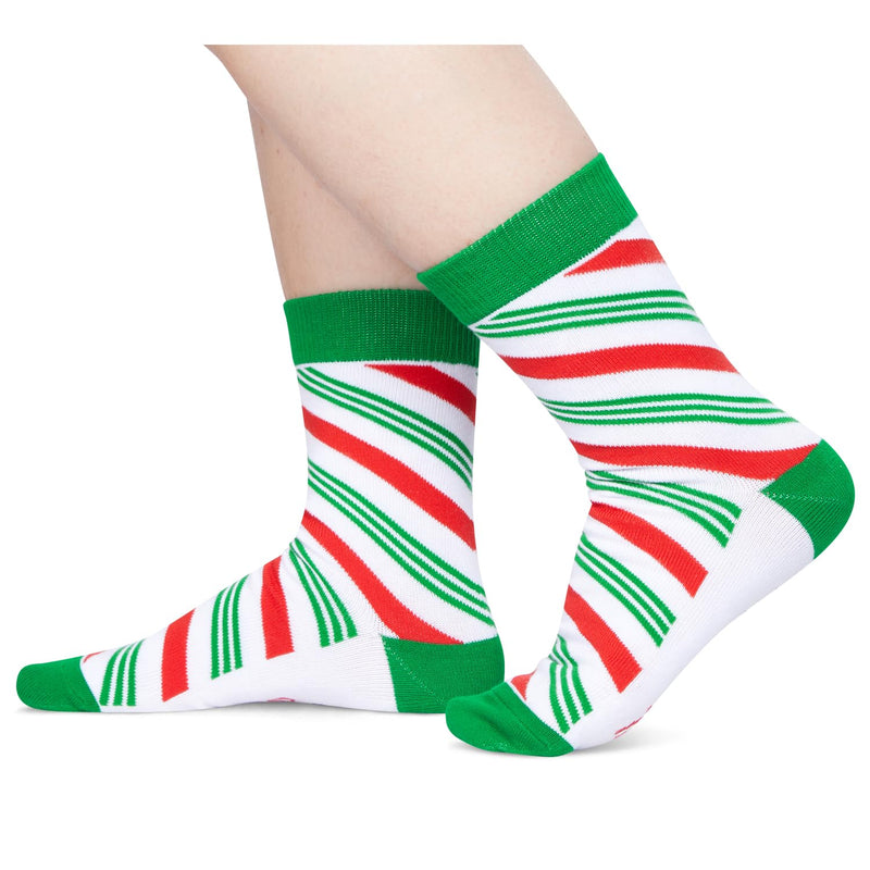 Kids Candy Cane Socks Christmas Gifts - Fun Socks for Boys Girls 4-6 Years Old