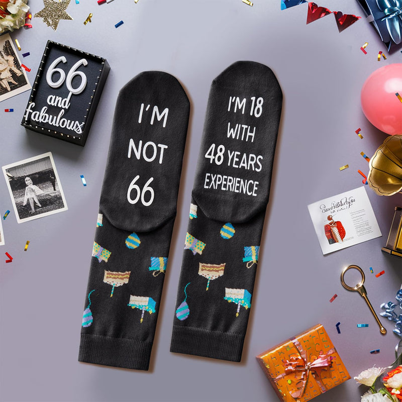 66th Years Old Birthday Gifts for Men - Socks for 66 Year Olds, Gift Ideas for 66 Year Old Man Woman, 66th Birthday Gifts