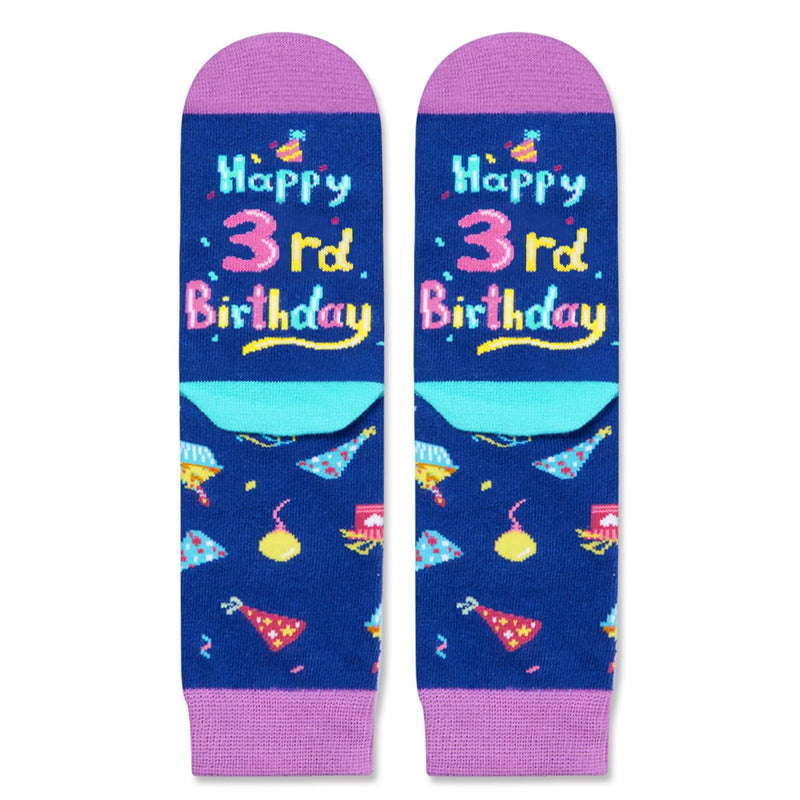 3rd Birthday Gifts Ideas for Girls - Socks for Toddlers 3t, Presents for 3 Year Olds, Three Year Old Gifts for Girls Boys, Birthday Gift Box with Greeting Card