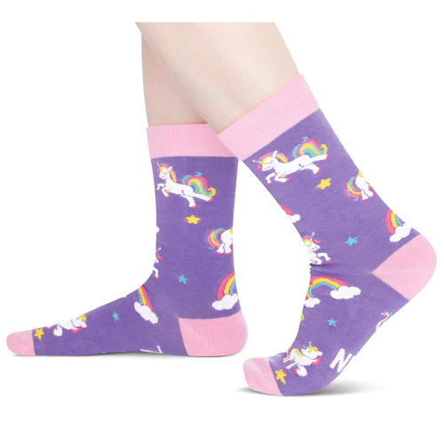 HAPPYPOP Unicorn Gifts for Women Men Girls - Funny Unicorn Socks, Crazy Unicorn Gifts for Adult Teens, Rainbow Animal Gifts for Unicorn Lovers