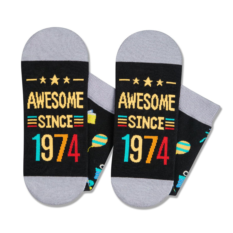 1974 Birthday Gift Ideas for Men Women - Socks for 50 Year Old Middle Aged Man Woman, Best Gifts for 50 Year Olds, 50th Birthday Gifts for Him Her