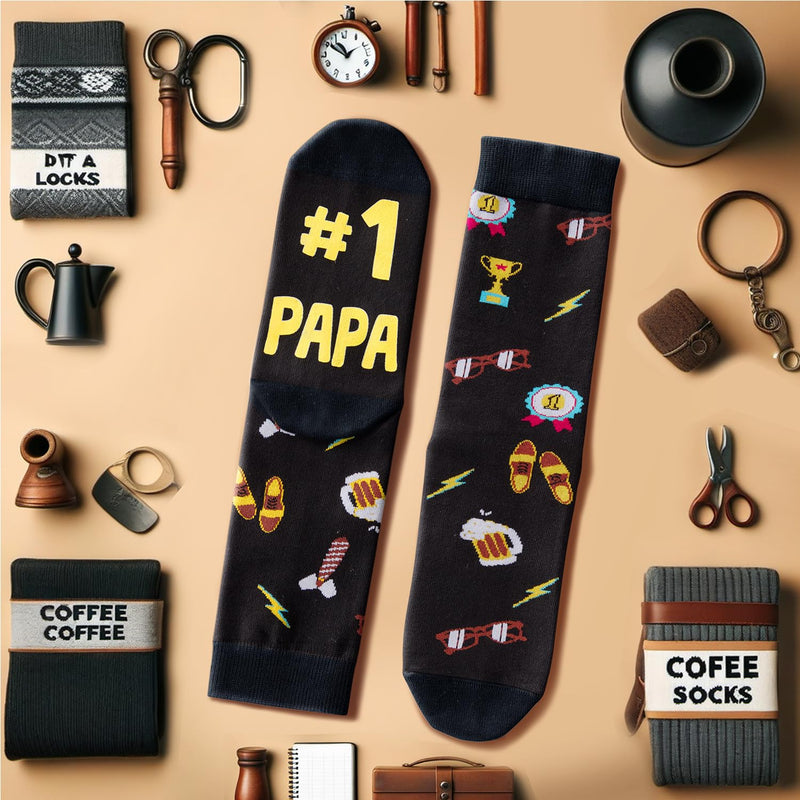 HAPPYPOP Cool Gifts For Dad - Father Gifts From Daughter Son, Daddy Gift Ideas, Funny Dad Socks