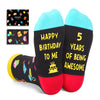 5th Birthday Gifts for Boys - Socks for Toddlers 5t, Presents for 5 Year Olds, 5 Year Old Boy Girl Gift Ideas, Black