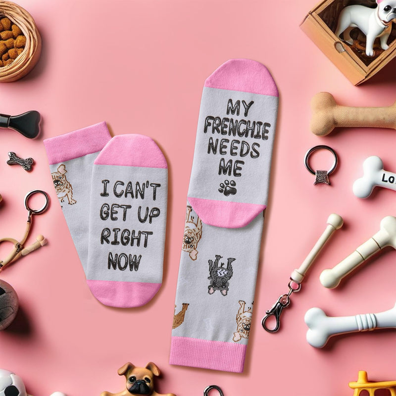 Dog Mom Gifts for Women - Gifts for Frenchie Lovers, Novelty Dog Socks Silly Fun Gifts for Mom Her