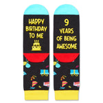 9th Birthday Gift Ideas Socks - Presents for 9 Year Old Girls Boys, Socks for Kids Age 9