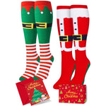 Christmas Gifts Stocking Knee Socks For 7-9 Years Old Girls - Secret Santa Socks Elf Socks for Kids