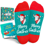 Christmas Gifts for 2-3 Years Old Kids - Green Christmas Stockings Secret Santa Socks Xmas Stocking Stuffers for Goat Lovers