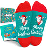 Christmas Gifts for 4-6 Years Old Kids - Green Christmas Stockings Secret Santa Socks Xmas Stocking Stuffers for Goat Lovers