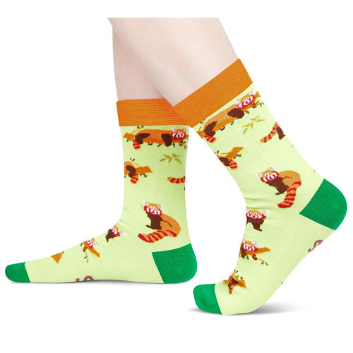 Funny Red Panda Socks for Women - Racoon Socks for Girls, Red Panda Socks Panda Racoon Socks Novelty Socks for Teenager Girls