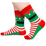 Christmas Gifts Stocking Socks For 7-9 Years Old Girls Boys - Secret Santa Socks Green Elf Socks for Kids, Xmas Stocking Stuffers