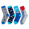 HAPPYPOP Shark Gifts for Boys - Silly Shark Socks Adult 4 Pack, Ocean Socks for kids Boys 13-18 Years