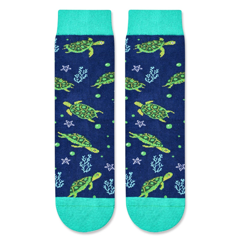 HAPPYPOP Kids Turtle Gifts Boys - Funny Socks for Kids 4-6 Years, Boys Novelty Socks Childrens Sea Turtle Socks