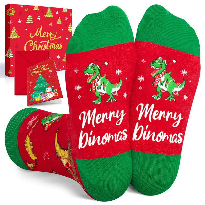 Christmas Gifts Stocking Socks for 4-6 Years OldBoys Girls - Dinosaur Socks Xmas Stocking Stuffers for Toddler Pre-teen