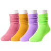 Little Girls Slouch Boots Socks 4 Pack, Toddler Girls Long Socks Kids 1-3 Years