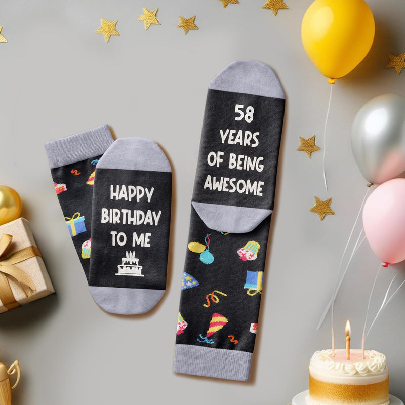 58th Birthday Gift Ideas for Men Women - Socks for 58 Year Old Middle Aged Man Woman, Best Gifts for 58 Year Old Him Her Male Female