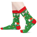 Christmas Gifts for Men Women - Green Christmas Stockings Secret Santa Socks Xmas Stocking Stuffers for Cow Lovers Cow Gifts