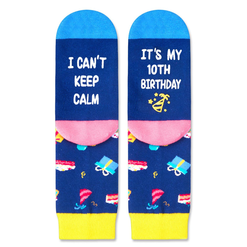 10 Year Old Birthday Gifts for Boys - Socks for Tween Girls Age 10, Presents for 10 Year Old Kids, 10 Year Old Gift Ideas, Birthday Gift Box with Greeting Card