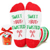 HAPPYPOP Christmas Gifts Kids Boys Girls - Candy Cane Stockings Stuffers, Xmas Candy Cane Socks 4-6 Years Old