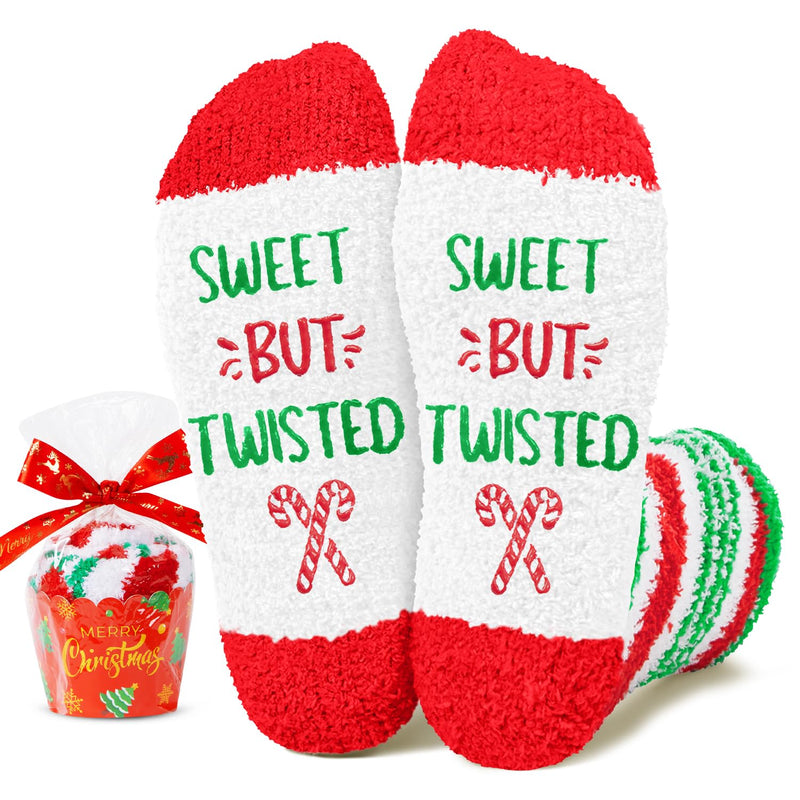 HAPPYPOP Christmas Gifts For Men Women - Christmas Stocking Stuffers for Teens, Secret Santa Socks Xmas Candy Cane Socks