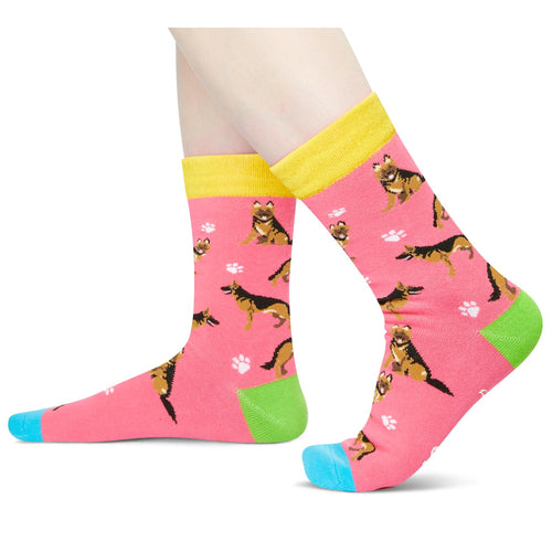 Funny GermanShepherd Socks for Girls - Crazy GermanShepherd Gifts Silly Fun Weird Gifts In Pink