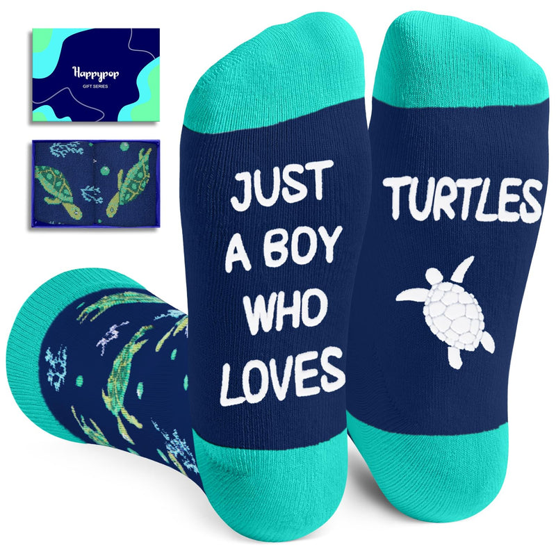 HAPPYPOP Turtle Tortoise Gifts for Teen Boys - Ocean Animal Lover Gifts for Adult, Turtle Socks Kids 13-18 Years