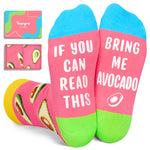 Funny Avocado Gifts for Girls Boys - Novelty Avocado Socks, Fruit Socks for Avocado Lovers, Fun Kids Teen Girls Socks for 7-9 Years Old, Pink