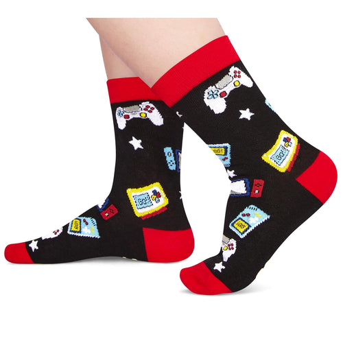 Gaming Socks Teen Boys Men - Video Game Gifts, Gamers Gift Ideas, Gaming Socks for Adult, 10-12 Years Kids