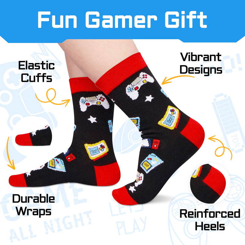 Gamer Gifts Teen Boys - Video Game Gifts, Gaming Socks Ideas, Gaming Socks for 10-12 Years Old Kids