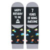 7th Birthday Gifts for Boys - Socks for Boys Girls Age 7, Presents for 7 Year Olds, 7 Year Old Boy Gift Ideas, Black