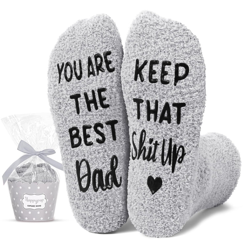 Fuzzy Gifts For Dad Father Him - Funny Dad Socks, Funny Dad Gifts Father Gifts From Son Daughter