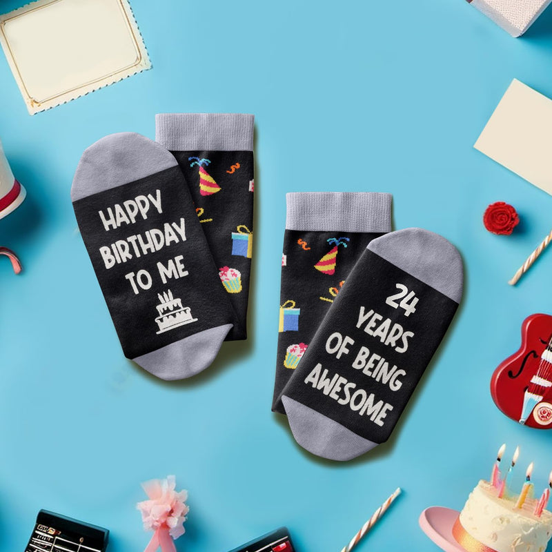 24th Birthday Gifts Socks Ideas - Gifts for 24 Year Old Women Men Best Gifts for 24 Year Old Male Female