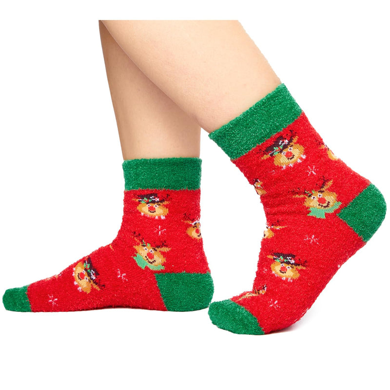 Christmas Gifts Stocking Socks for Boys Girls - Reindeer Socks Secret Santa Sock Gifts with Greeting Card 4-6 Years