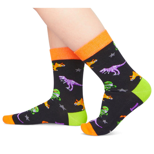 Halloween Socks Spooky Gifts For Boys Girls - Halloween Gifts for Kids 2-12 Years Old Dinosaur Gifts, Horror Socks