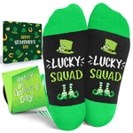 HAPPYPOP St. Patrick's Day Socks for Boy Girls - Irish Gifts, Shamrock Socks, Lucke Squad Green Socks, St Patricks Day Gifts 7-9 Year Old With Greeting Card