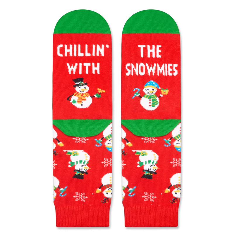 Christmas Gifts Stocking Socks For Teen Boys Girls - Secret Santa Snowman Socks for 2-3 Years