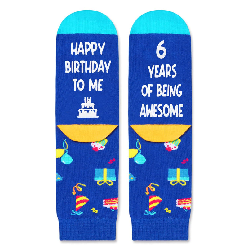 6th Birthday Gift Ideas Socks - Presents for 6 Year Old Girls Boys, 6t Socks for Kids, Six Year Old Gifts