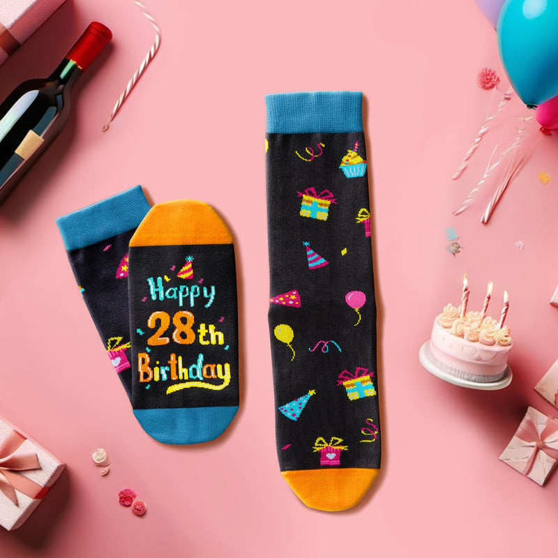 28th Birthday Gifts Socks Ideas - Socks for 28 Year Olds Women Men, Best Gifts for 28 Year Olds, 28th Birthday Socks