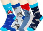 Shark Gifts for Boys - Crazy Shark Socks Kids, Funny Ocean Silly Socks for kids Boys 10-12 Year Old 4 Pack