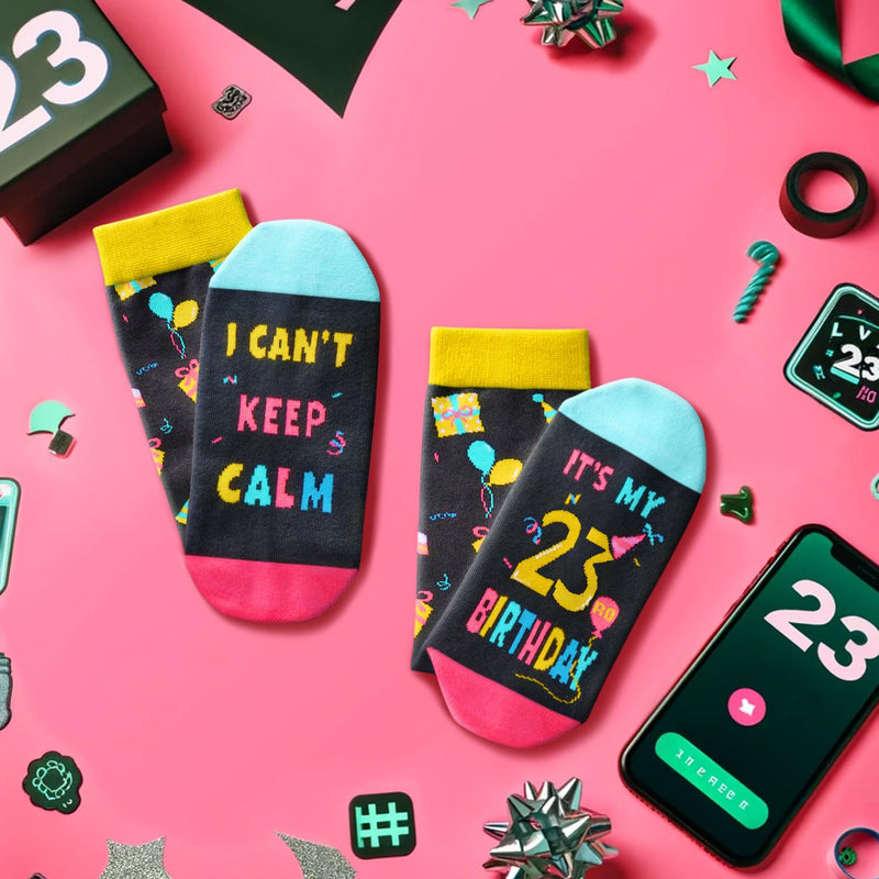 23rd Birthday Gifts Socks for 23 Year Old Female Male, Gifts for 23 Year Old Women Men, 23 Year Old Girl Boy Gifts Ideas