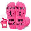 Funny Running Socks For Women Runner - Fuzzy Socks, Running Gifts For Her, Funny Running Gifts Women, Gifts For Runners Female Women