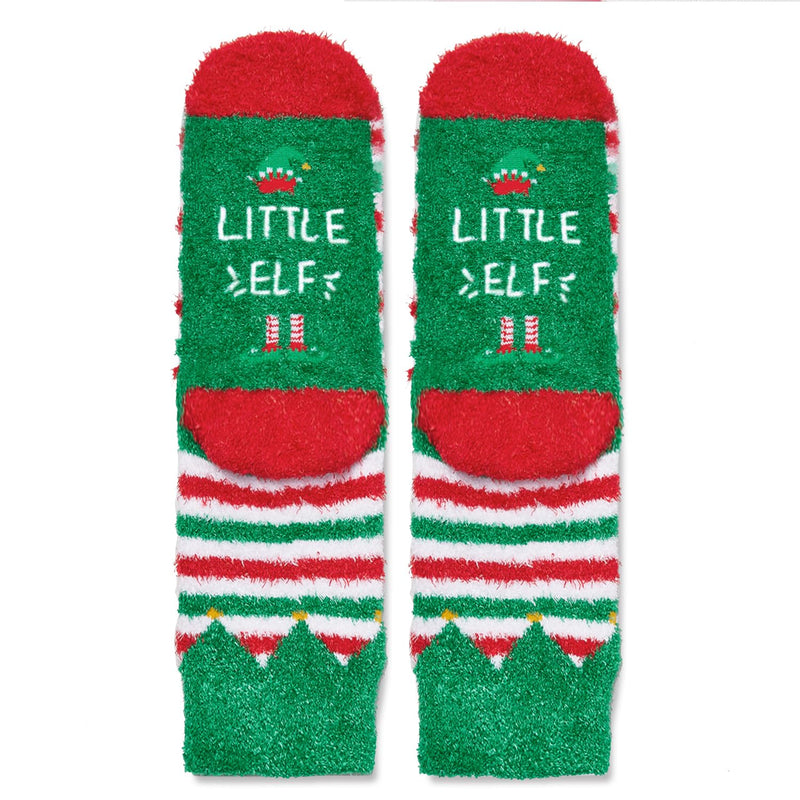 HAPPYPOP Christmas Socks for Boys Girls - Secret Santa Xmas Gifts, Elf Stocking for Kids with Greeting Card 4-6 Years