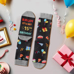 15th Birthday Gifts for Teens - Socks for Young Adults Age 15, Presents for 15 Year Old Boys and Girls, 15 Yr Old Gift Ideas