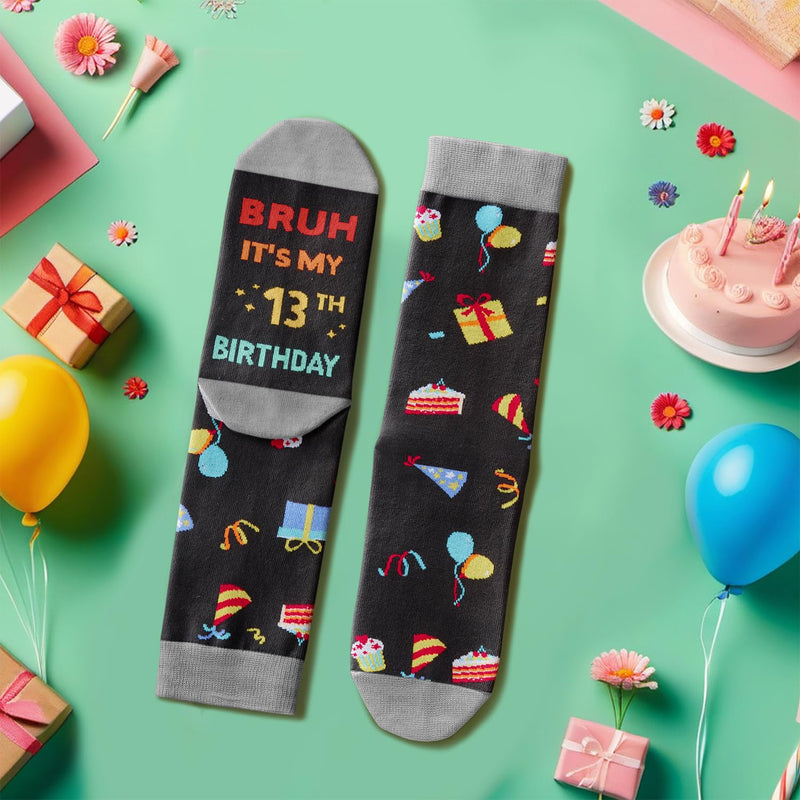 13th Birthday Gifts for Boys - Socks for Teenager Age 13, Presents for 13 Year Old Tween Boys, 13 Yr Old Gift Ideas