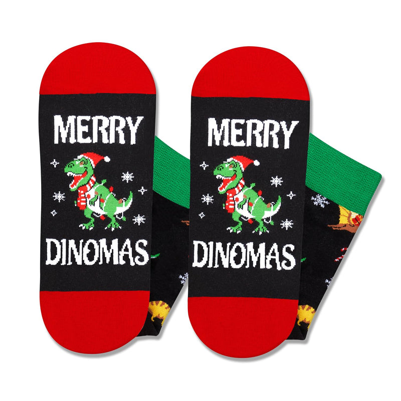 Christmas Gifts Stocking Socks for Male Female - Christmas Socks Dinosaur Socks for Teens