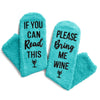 Funny Gifts for Wine Lovers, Wine Gifts for Women, Wine Stocking Stuffers Gifts for Women, Fuzzy Wine Socks for Women