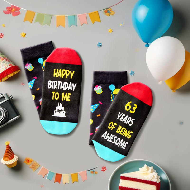 63rd Birthday Gifts Ideas Socks - Cool Gifts for 63 Year Old Man Woman, Gifts for Men Women in Their 63s