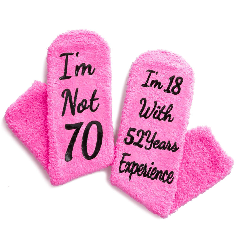 HAPPYPOP 70th Birthday Gifts for Women - Best Gifts for 70 Year Old Woman Meaningful 70th Birthday Gifts 70 Year Old Birthday Gifts, 70th Birthday Socks Pink