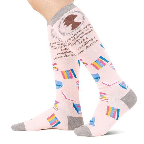 Jane Austen Gifts Literary Gifts for Teen Girls, Book Lover Gifts Reading Gifts for Readers, Funny Jane Austen Socks for Women