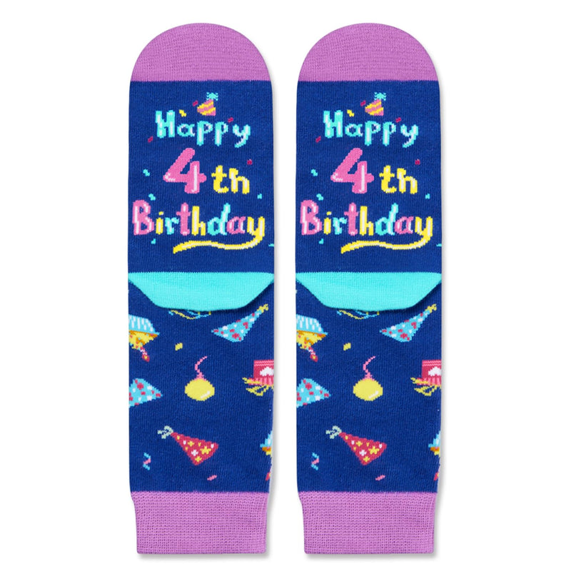 4th Birthday Gifts Ideas for Girls - Socks for Toddlers 4t, Presents for 4 Year Olds, Four Year Old Gifts for Girls Boys, Birthday Gift Box with Greeting Card